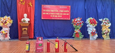 Tuyên truyền, phổ biến kiến thức pháp luật và kỹ năng PCCC cho học sinh Trường TH&THCS Hợp Thành