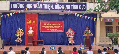 Tuyên truyền phòng, chống đuối nước, cháy nổ, điện giật và tác hại của thuốc lá điện tử cho học sinh Trường TH&THCS Hợp Thành